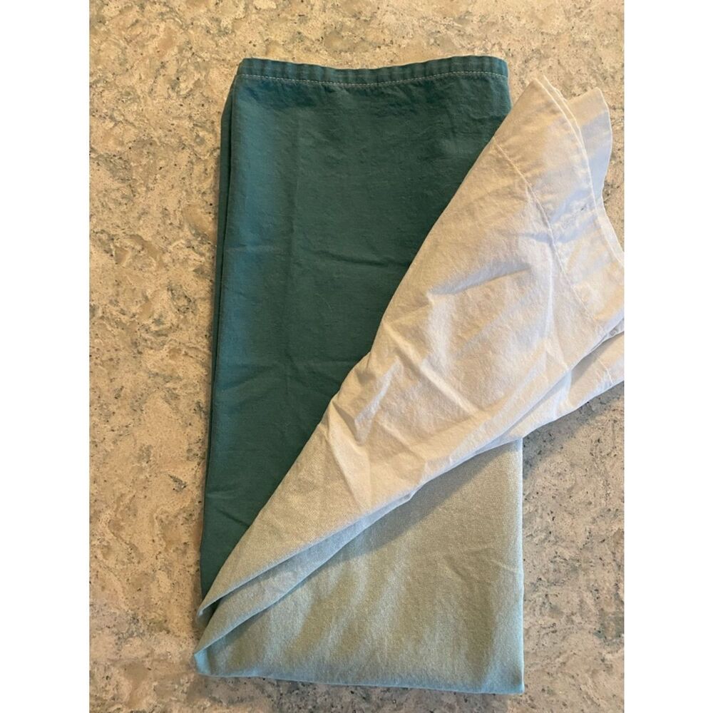 Threshold Shower Curtain Ombré design Greens and Solid White